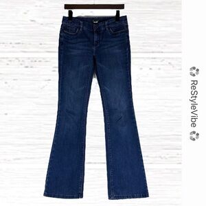 WHITE HOUSE BLACK MARKET Women’s Size 2R Denim Jeans Boot Leg Fit Bling Stretch